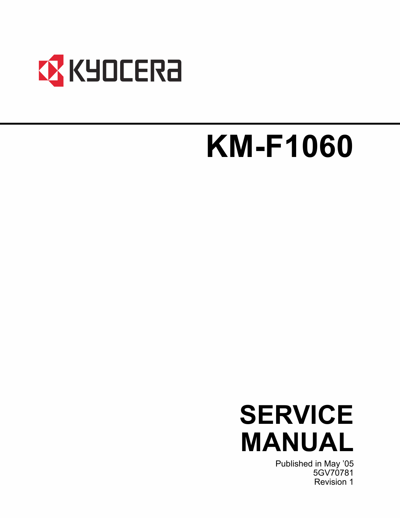KYOCERA MFP KM-F1060 Parts and Service Manual-1